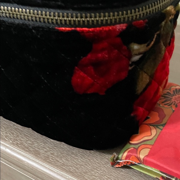 Johnny Was Black and Red Velvet Floral Bag - Picture 12 of 14